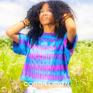 REVOLVE COTTON CITIZEN CROP HIBISCUS TIE DYE TEE  SIZE SMALL NWT